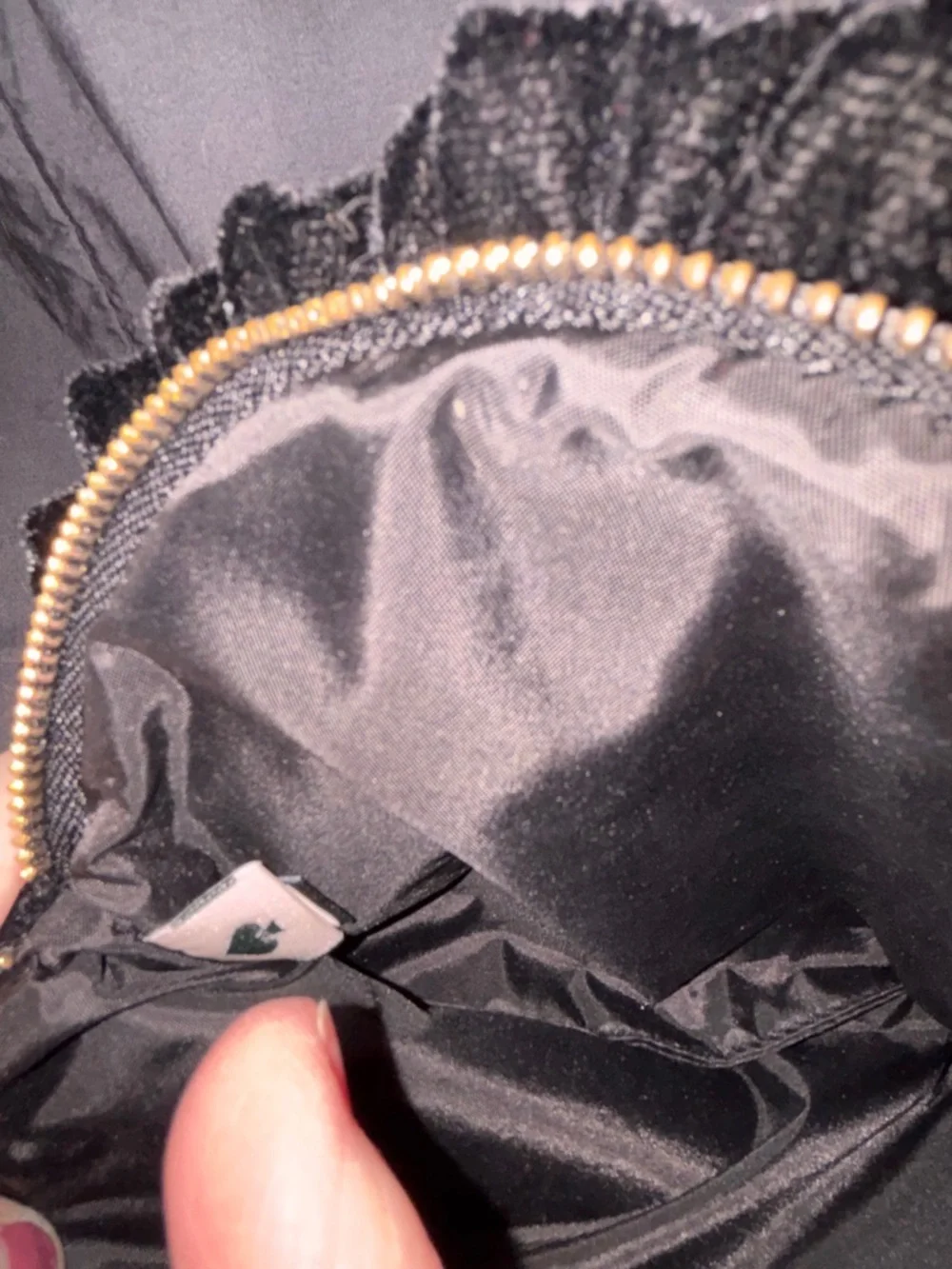 kate spade Black Crushed Velvet Cosmetic Case